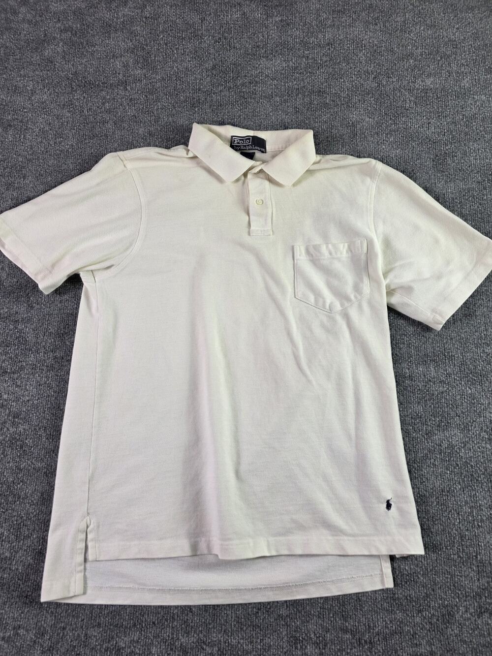 Vintage Polo Ralph Lauren Polo Shirt Mens Large Cotton White Pony Lg 42-44